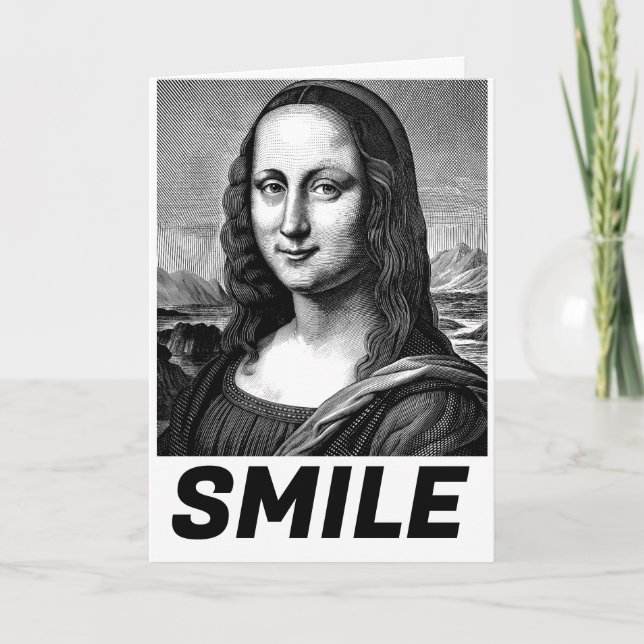 MONA LISA SMILE BIRTHDAY GREETING CARD (Front)