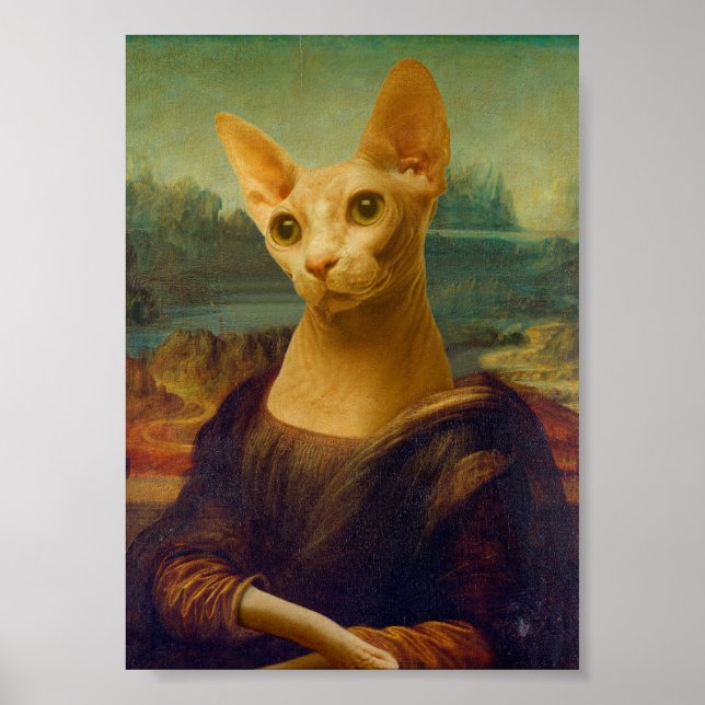 Mona Lisa Sphynx Cat  Poster (Front)