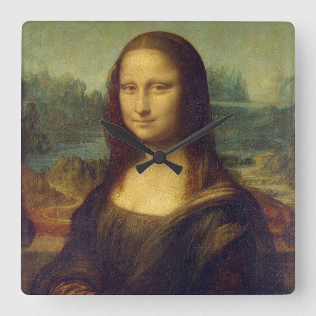 Mona Lisa Square Wall Clock (Front)