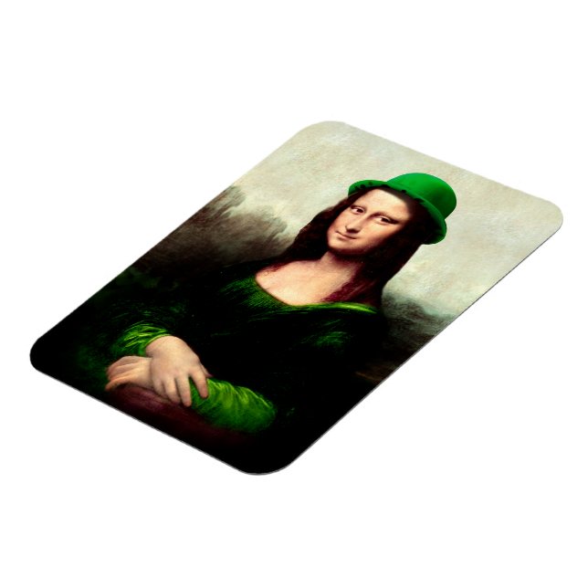 Mona Lisa St. Patrick's Day Clover Magnet (Left Side)