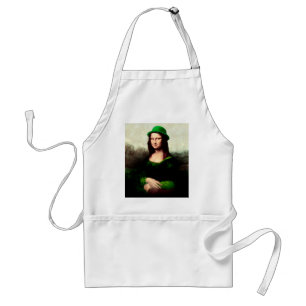 Mona Lisa St. Patrick's Day Clover Standard Apron