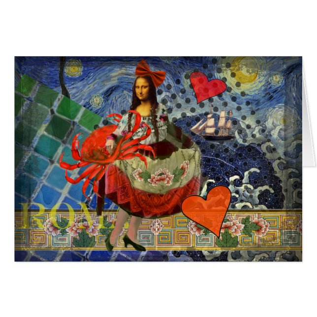 Mona Lisa Starry Night Collage: Whimsical Surreal  (Front Horizontal)