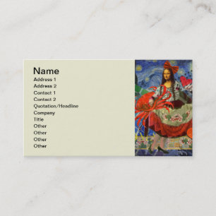 Mona Lisa Starry Night Collage: Whimsical Surreal Business Card