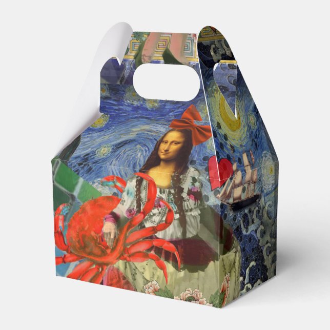 Mona Lisa Starry Night Collage: Whimsical Surreal  Favour Box (Front Side)
