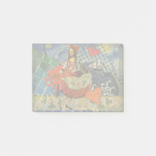 Mona Lisa Starry Night Collage: Whimsical Surreal  Post-it Notes