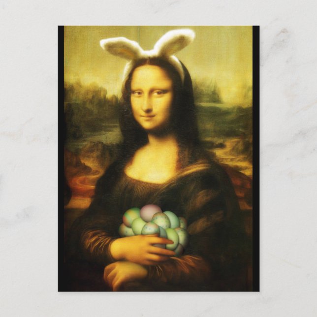 Mona Lisa, The Easter Bunny Holiday Postcard (Front)