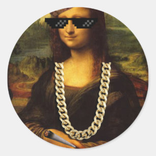 Mona Lisa Thug Life Art Life Classic Round Sticker