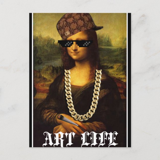 Mona Lisa Thug Life Art Life Postcard (Front)