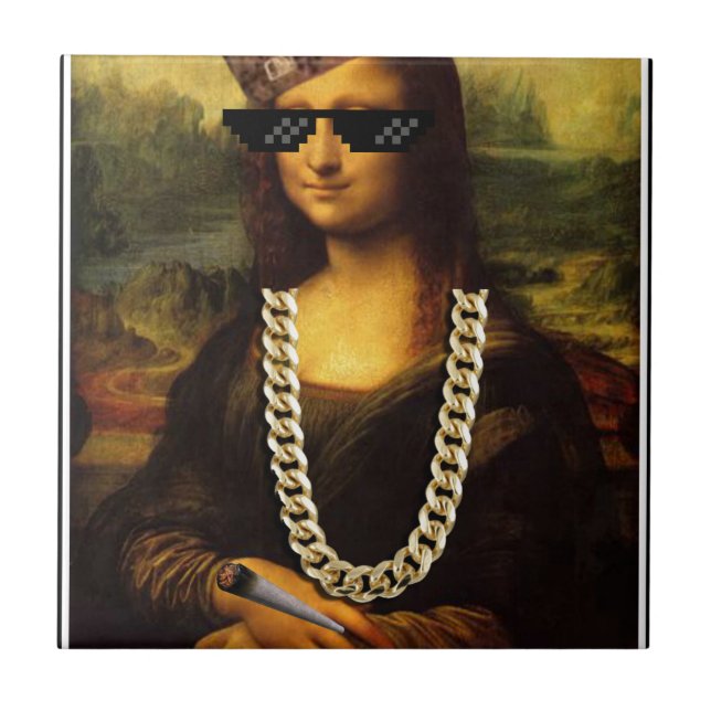 Mona Lisa Thug Life Art Life Tile (Front)