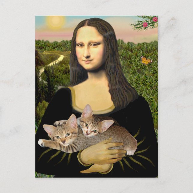 Mona Lisa - Two Tabby Kittens Postcard (Front)
