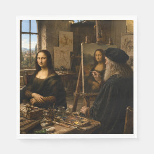 Mona Lisa Visits Leonardo Da Vinci's Studio No 2 Napkin