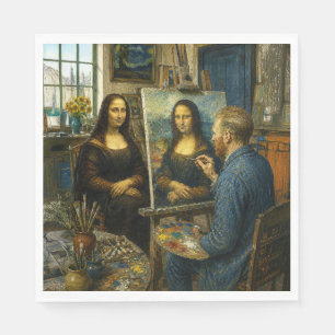 Mona Lisa Visits Vincent van Gogh's Studio Napkin