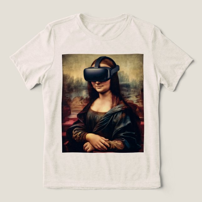 Mona Lisa VR headset  Tri-Blend Shirt (Design Front)