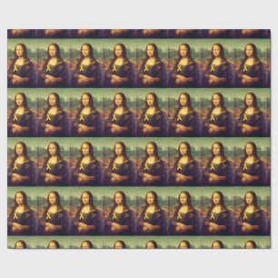 Mona Lisa Wears Yellow Ribbon Wrapping Paper