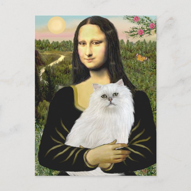 Mona Lisa - White Persian Cat 13 Postcard (Front)