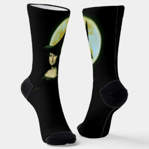 Mona Lisa Witch Halloween Socks