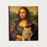 Mona Lisa with a cat (Cat fur) Cat pet lovers 