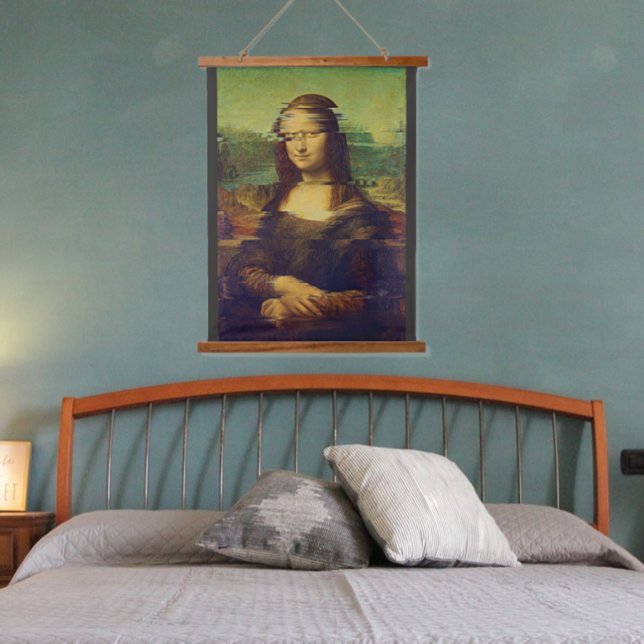 Mona Lisa with a glitch Hanging Tapestry (Creator Uploaded)