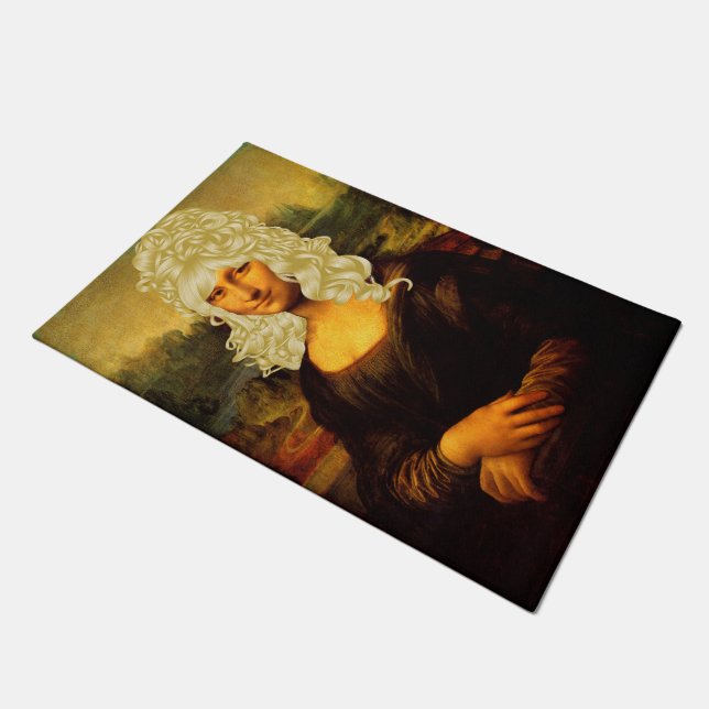 Mona Lisa With Blonde Hair Doormat (Angled)