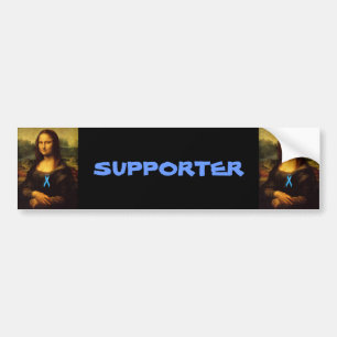 Mona Lisa With Blue Ribbon Bumper Sticker