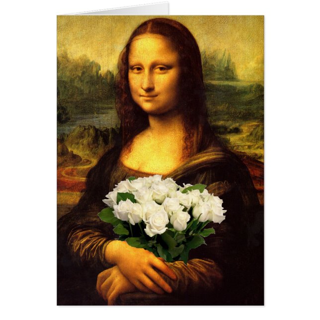 Mona Lisa With Bouquet Of White Roses (Front)