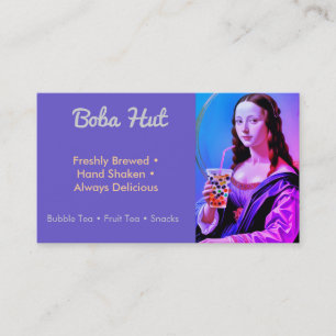 Mona Lisa with Bubble Tea Business Card