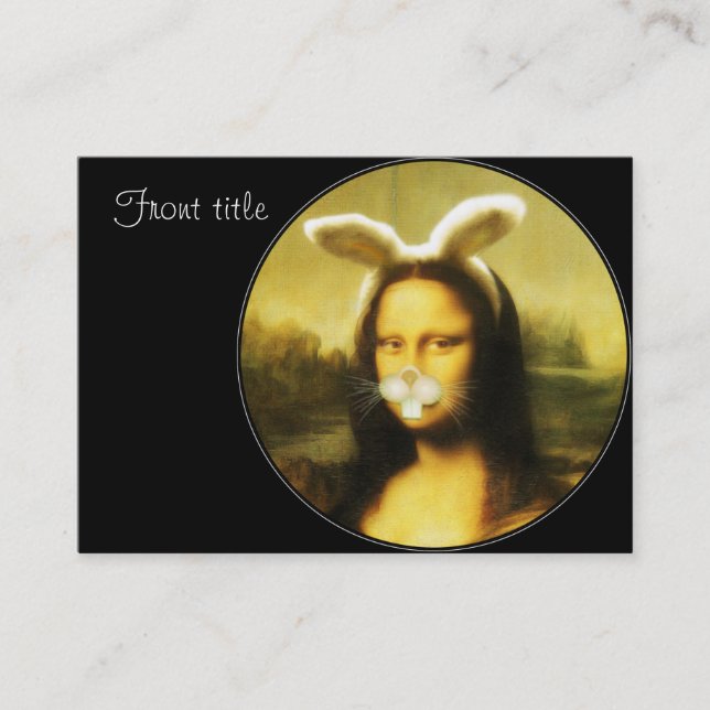 Mona Lisa With Bunny Ears & Whiskers Business Card (Front)