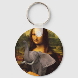Mona Lisa With Elephant Key Ring