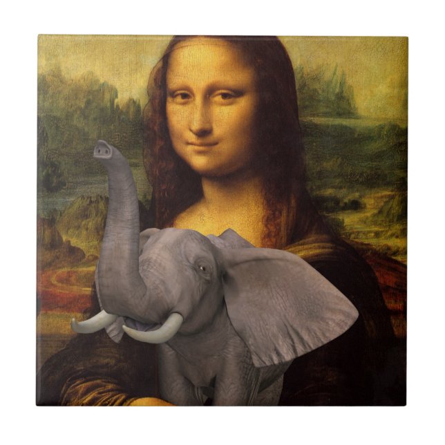 Mona Lisa With Elephant Tile (Front)