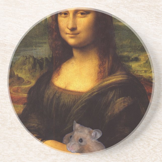 Mona Lisa With Hamster Coaster (Front)