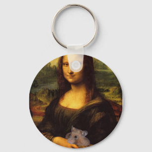 Mona Lisa With Hamster Key Ring