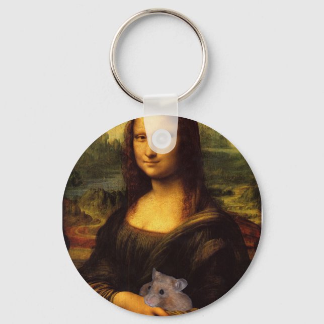 Mona Lisa With Hamster Key Ring (Front)