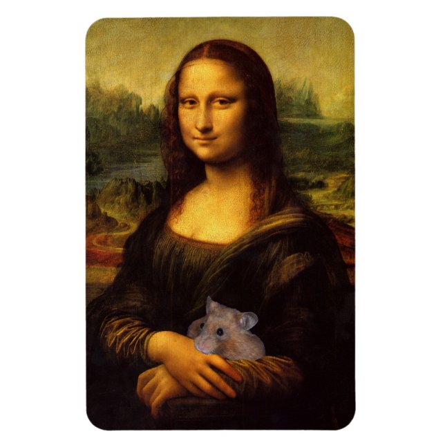 Mona Lisa With Hamster Magnet (Vertical)