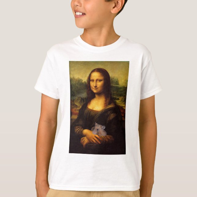 Mona Lisa With Hamster T-Shirt (Front)