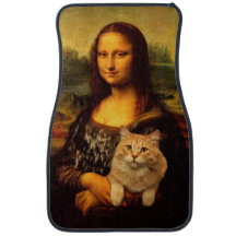 Mona Lisa with her cat Cat pet lovers (Cat fur)