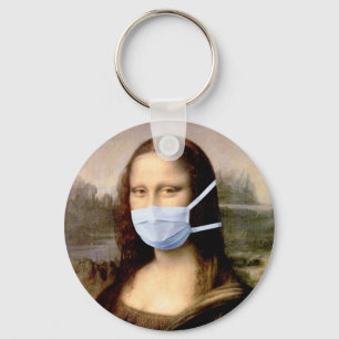 Mona Lisa with Mask Da Vinci Spoofing The Arts Key Ring