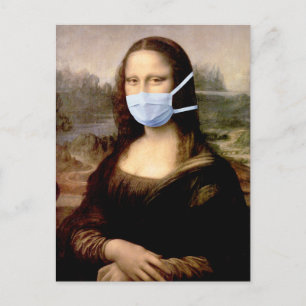 Mona Lisa with Mask Da Vinci Spoofing The Arts Postcard