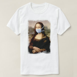 Mona Lisa with Mask Da Vinci Spoofing The Arts T-Shirt