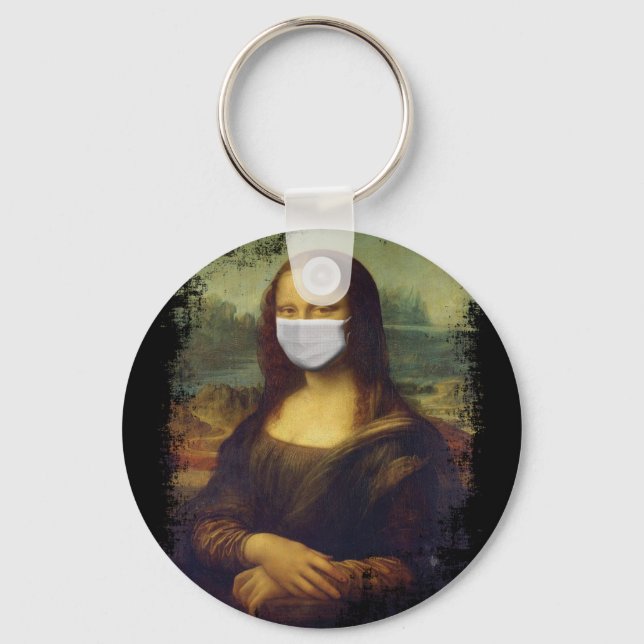 Mona Lisa With Mask Key Ring (Front)