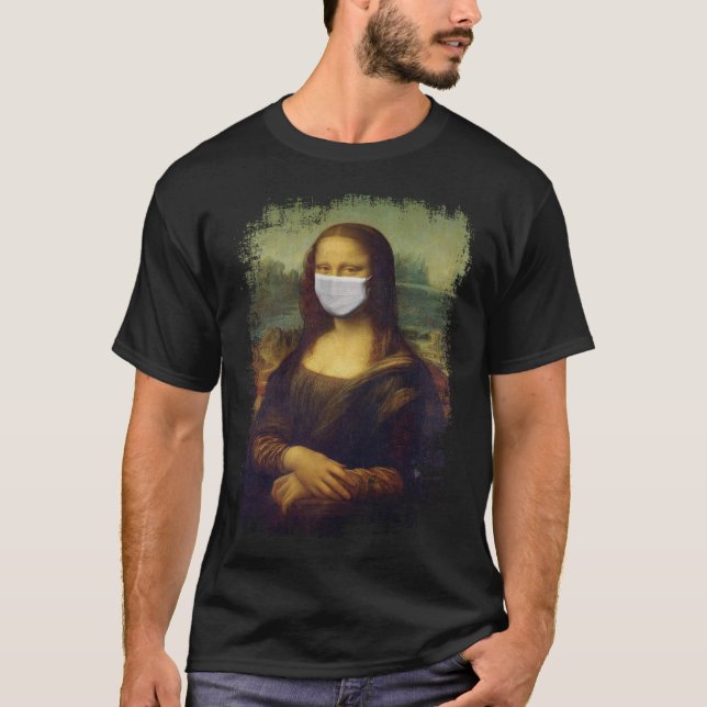 Mona Lisa With Mask T-Shirt (Front)
