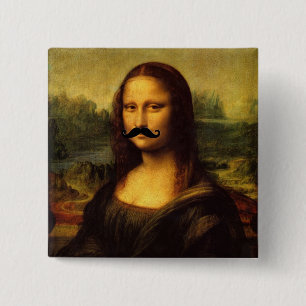 Mona Lisa With Moustache 15 Cm Square Badge