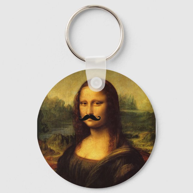 Mona Lisa With Moustache Key Ring (Front)