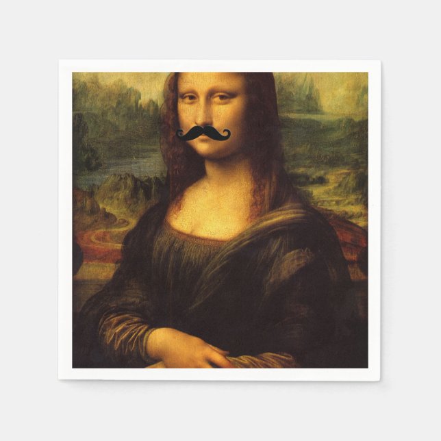 Mona Lisa With Moustache Napkin (Front)