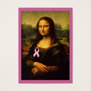 Mona Lisa With Pink Ribbon