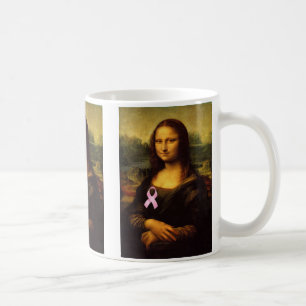 Mona Lisa With Pink Ribbon Coffee Mug