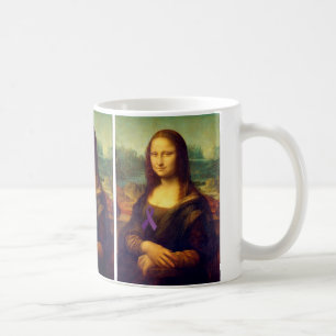 Mona Lisa With Purple Ribbon Coffee Mug
