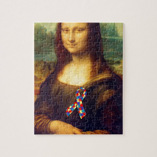 Mona Lisa With Puzzle Ribbon (Vertical)