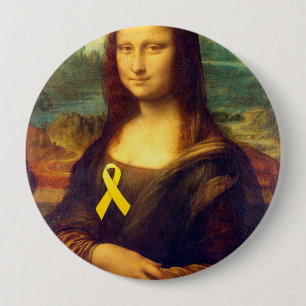 Mona Lisa With Yellow Ribbon 10 Cm Round Badge