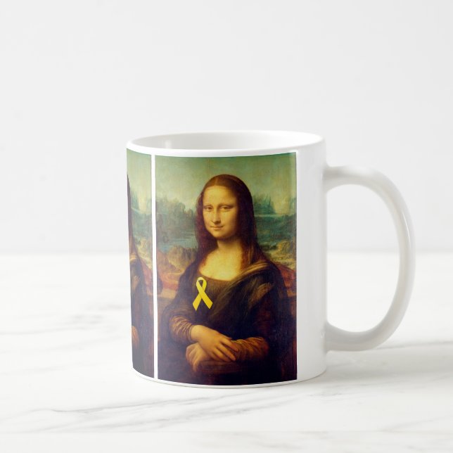 Mona Lisa With Yellow Ribbon Coffee Mug (Right)