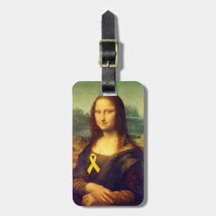 Mona Lisa With Yellow Ribbon Luggage Tag
